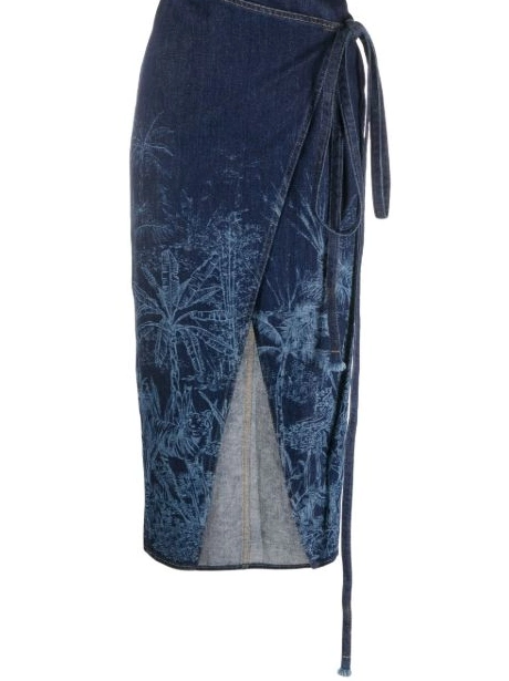Cheap Alanui Jouy Women denim Jungle Toile skirt de 0711